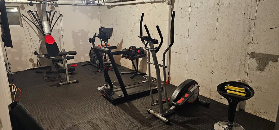 Exercise bike, treadmill, eliptical