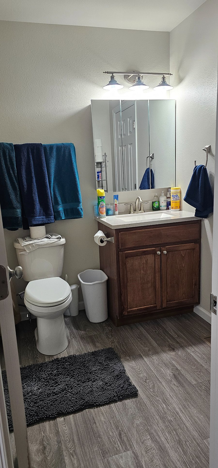 Upstairs bathroom - toilet and small sink