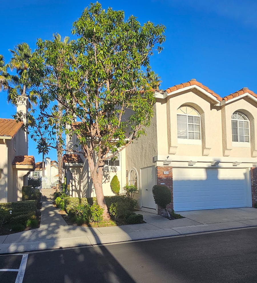 End unit townhome overlooks the pool area.