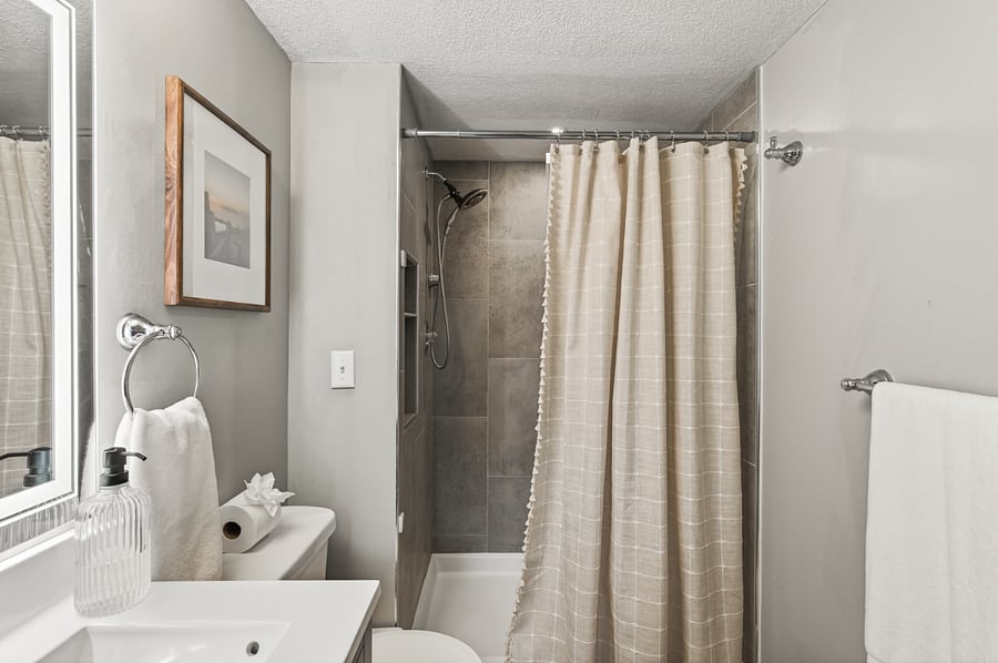 Basement bathroom with shower