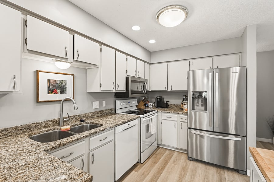 Large fridge, Keurig.
