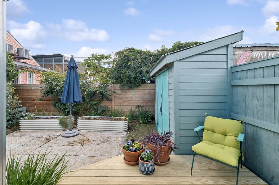 The private back patio prime for your morning coffee or evening cocktail.
