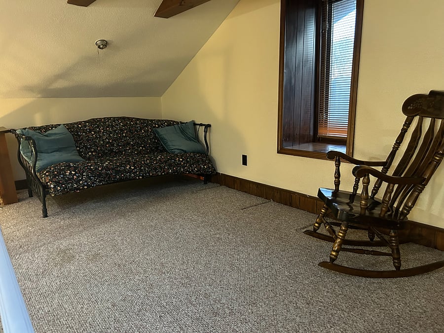 Bonus loft area with futon bed