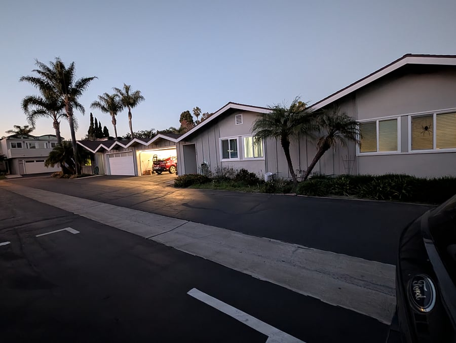 Exterior with our garage