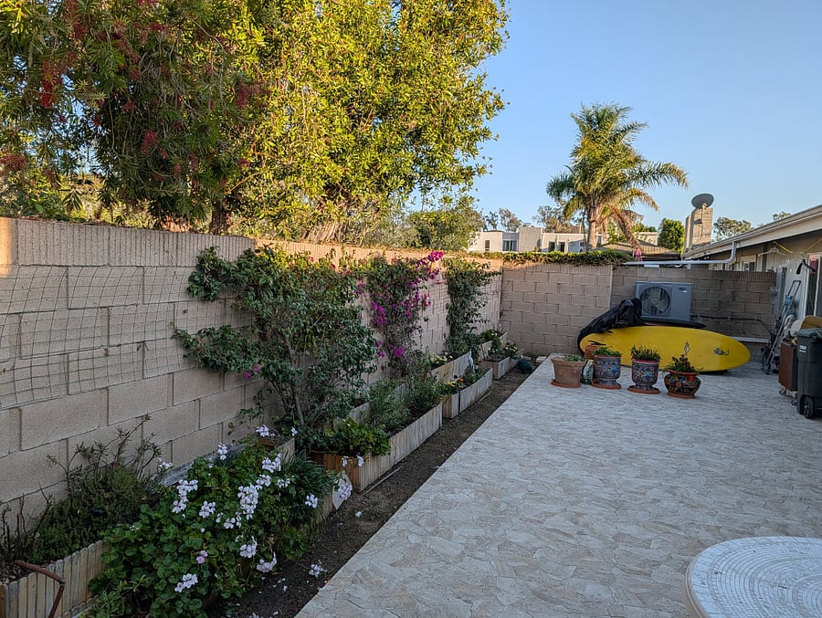 Patio the length of the house