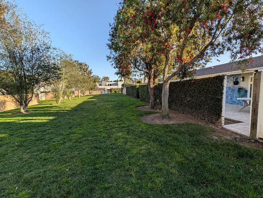 large greenbelt just outside the patio gate, there are multiple large greenbelts in the complex