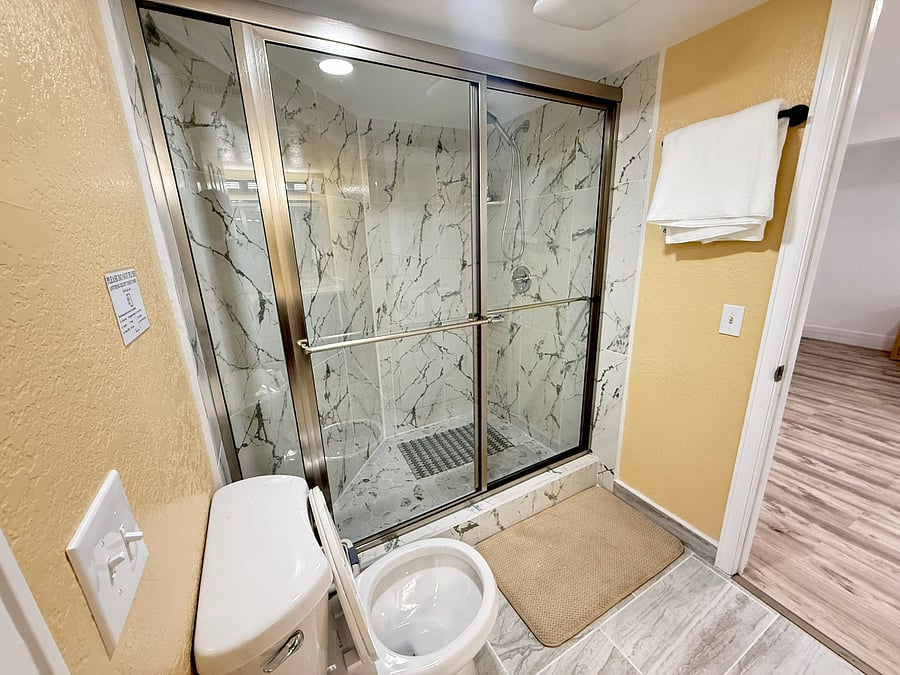 Bed room 2&3 shared bath with Lockable door. 