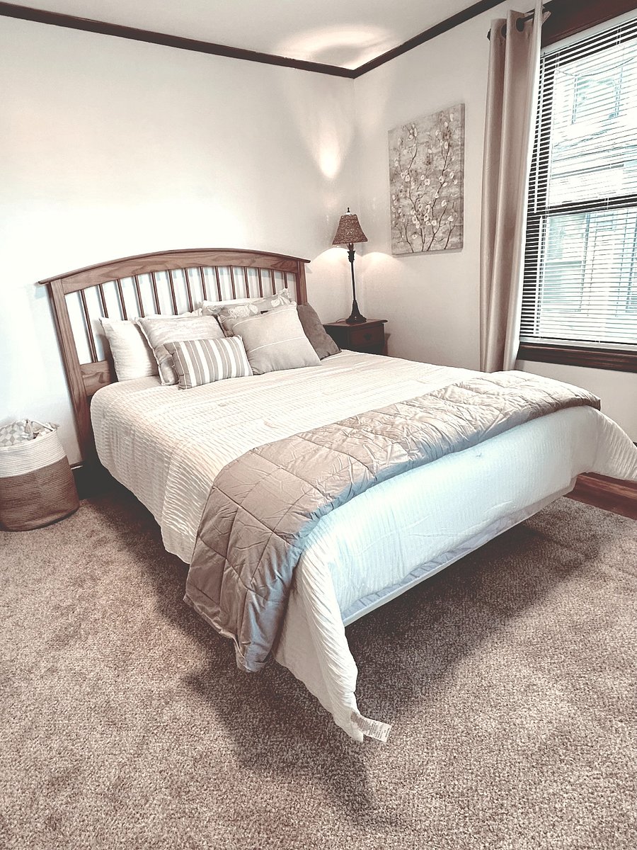 Spacious bedrooms with large closets and bureaus. Blinds and blackout curtains for restful sleep.