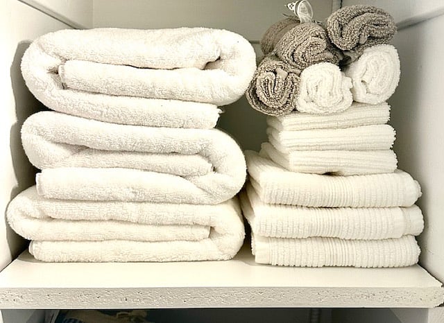 Plenty of new plush spa towels and linens for a relaxing bathing experience.

