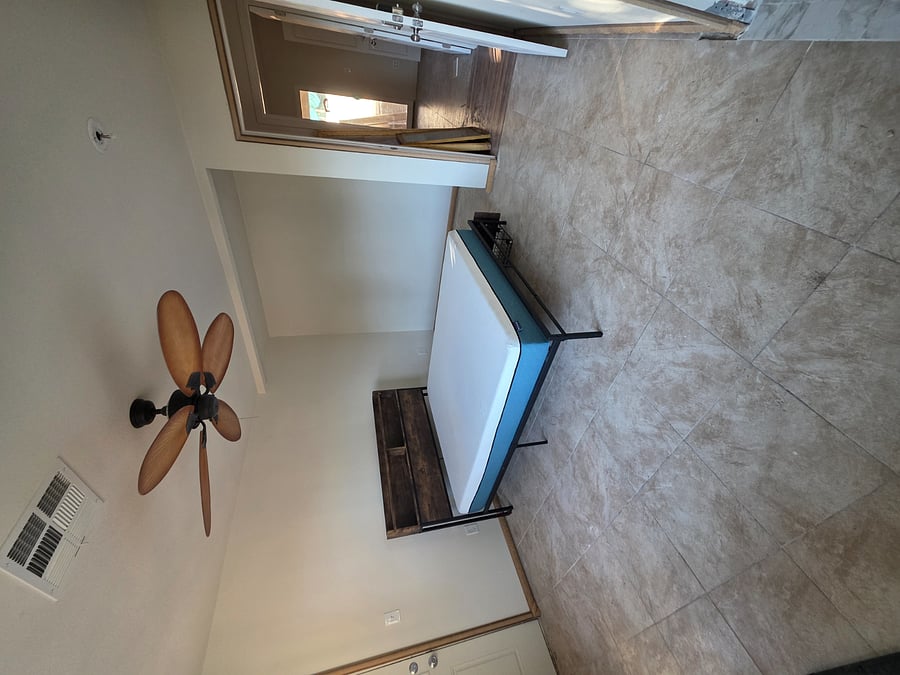 We ordered a clothing rack attached to a dresser for this area. There will also be a couuntertop.  lol...why did this picture go sideways??