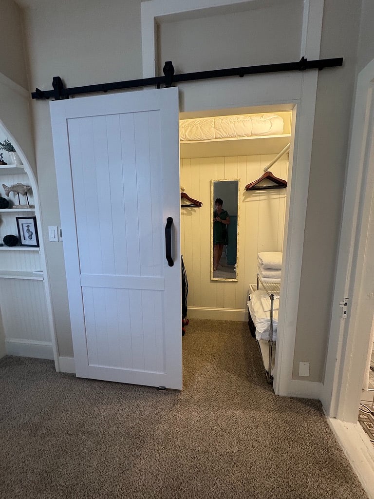 Sliding door to closet