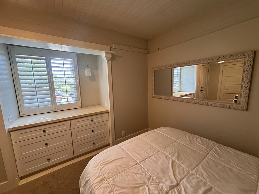 Unit A bedroom built in cabinets