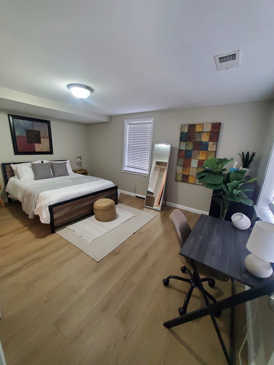 Main bedroom and work space.