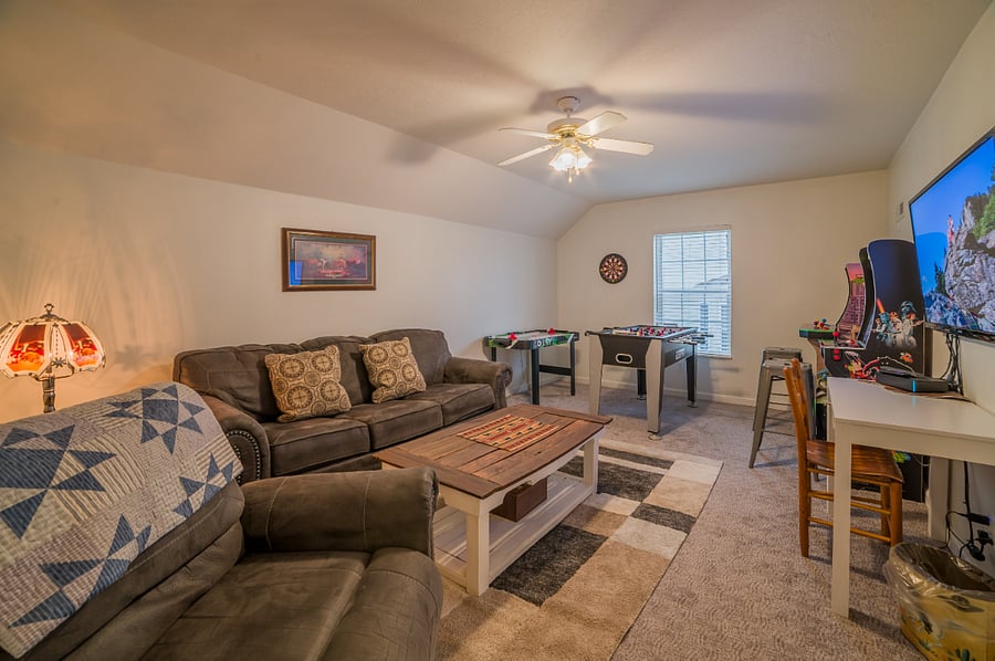 Upstairs sitting game room