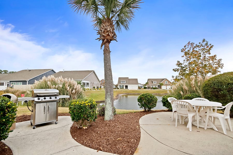 There are gas grills and outside tables for guests to use.