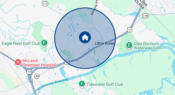 Off Hwy 17 - 3 miles to McLeod Seacost Hospital - 1 mile to intercoastal waterway - 5 miles to Cherry Grove Beach