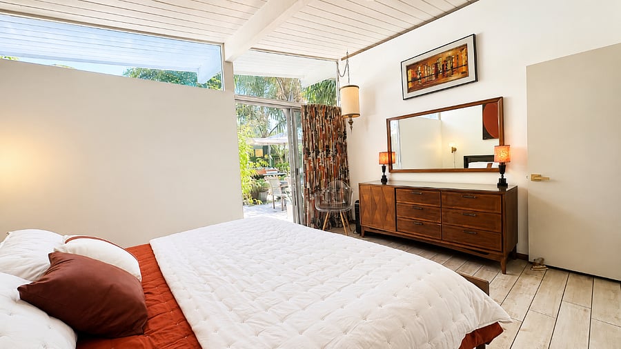 Wake up to natural light and peaceful garden views.