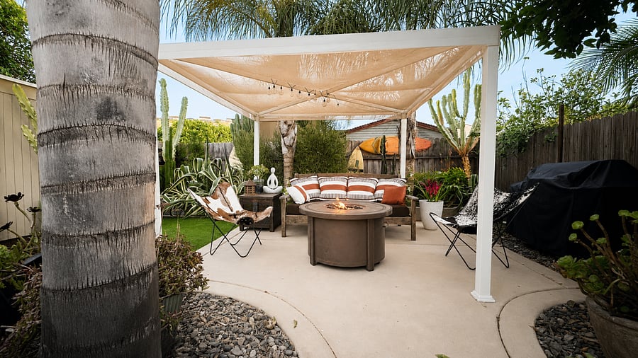 Gather with friends or unwind beneath the California sky. Your own tropical retreat, just minutes from the beach.
