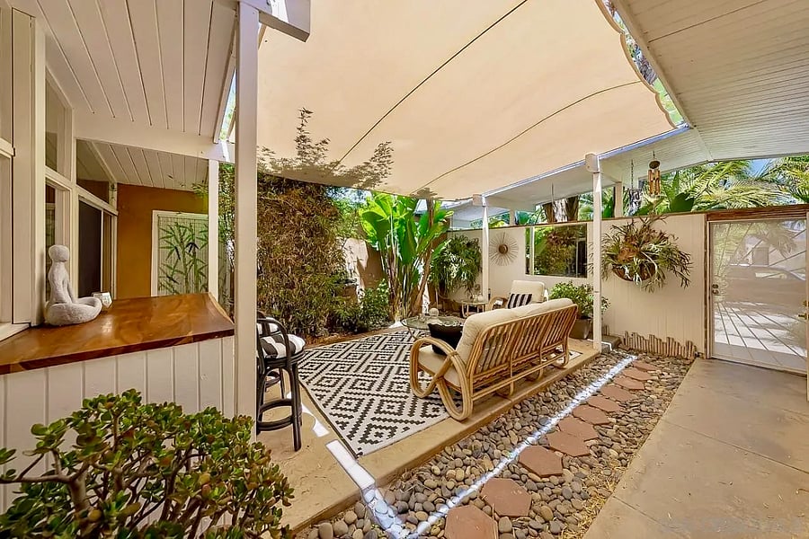 A private indoor-outdoor atrium at the heart of the home.