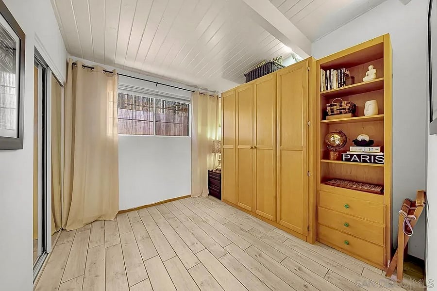 A versatile flex room easily transforms from office to bedroom. Pack and Play available upon request.