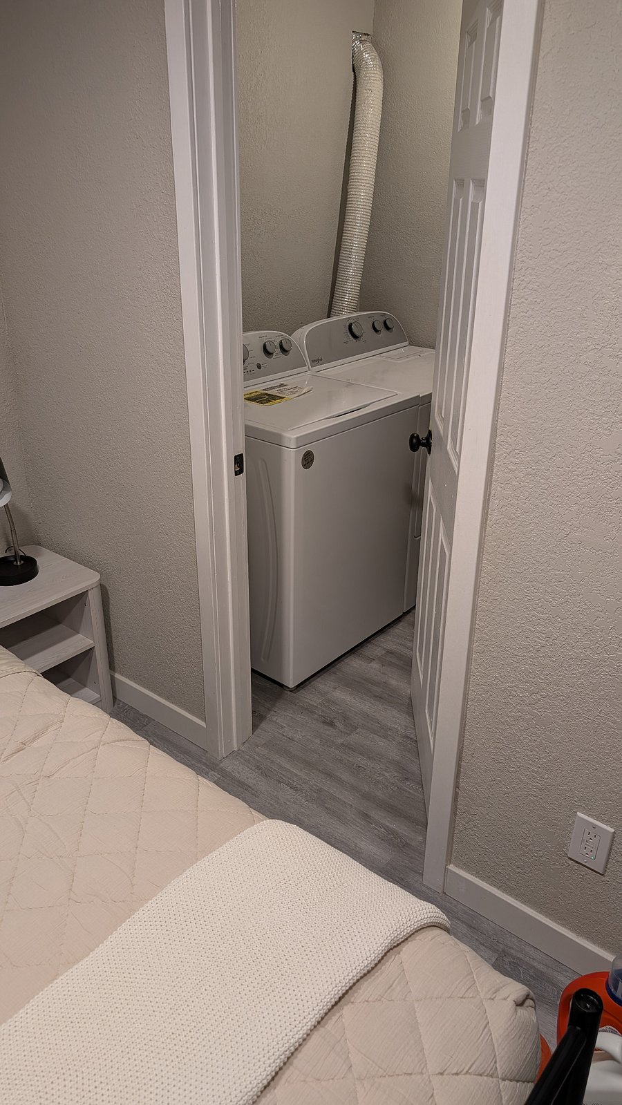 Laundry room view from bedroom