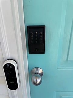 key pad entry and Arlo doorbell