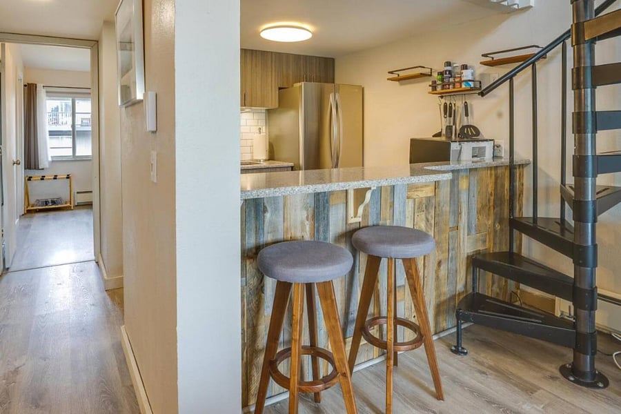 Kitchen Bar + Loft Stairs