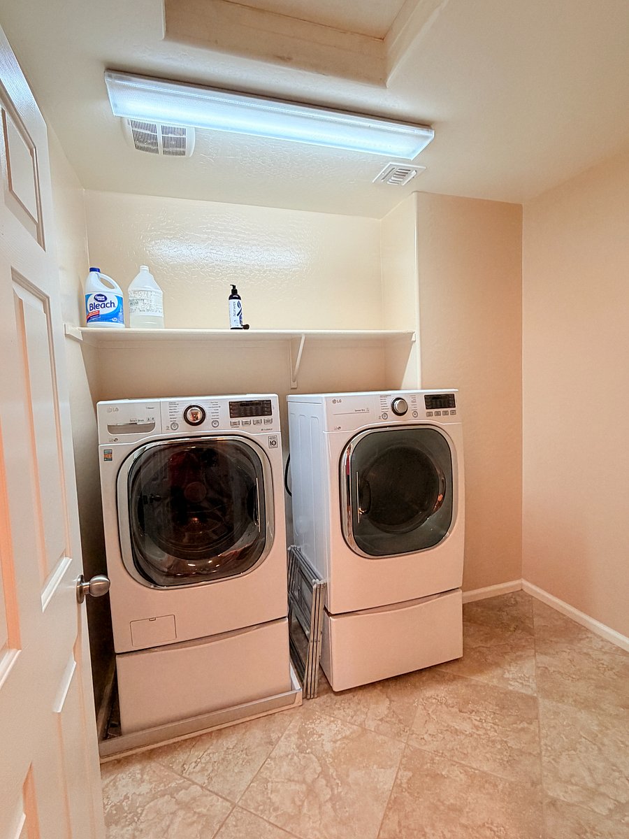 Shared laundry room.