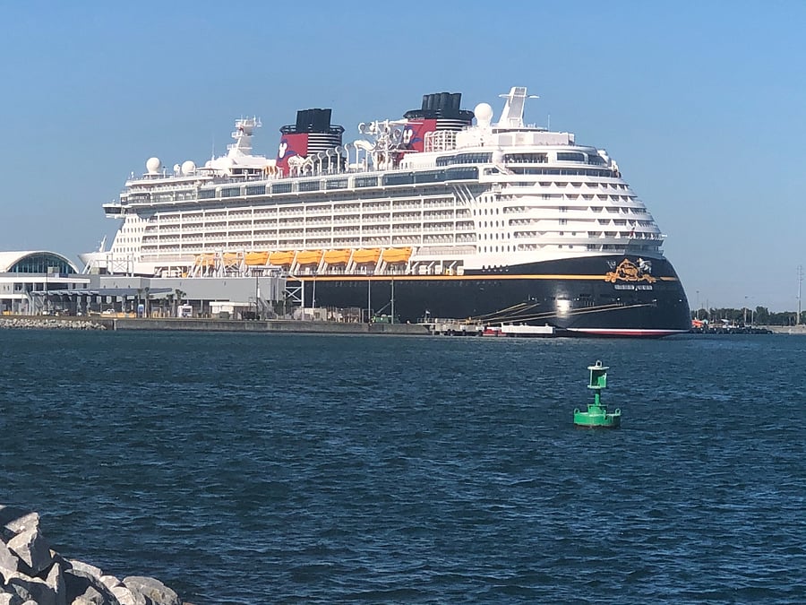 You have a peek a boo view of the cruise ships docked at Port Canaveral from the upstairs balcony!
