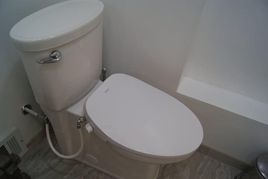 Bidet in the lower bathroom with hot/cold water and heated seat