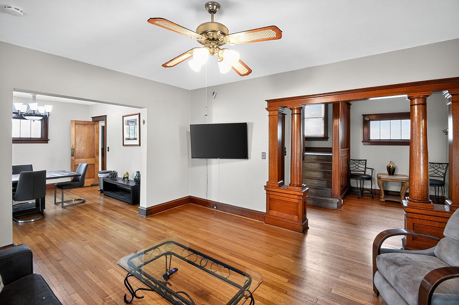 Spacious lounge perfect for family gatherings, movie nights, or relaxing after exploring Omaha.