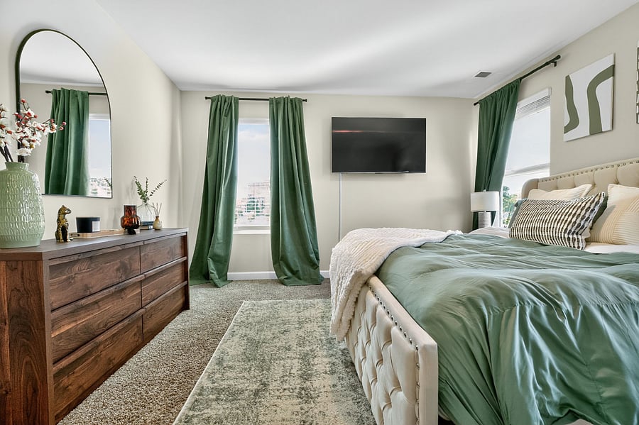 Sink into soft linens, enjoy natural light, and wake up refreshed in this bright, tranquil suite designed for ultimate rest.