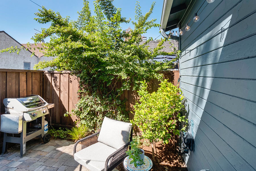 Private patio, Weber grill, Meyer lemon tree