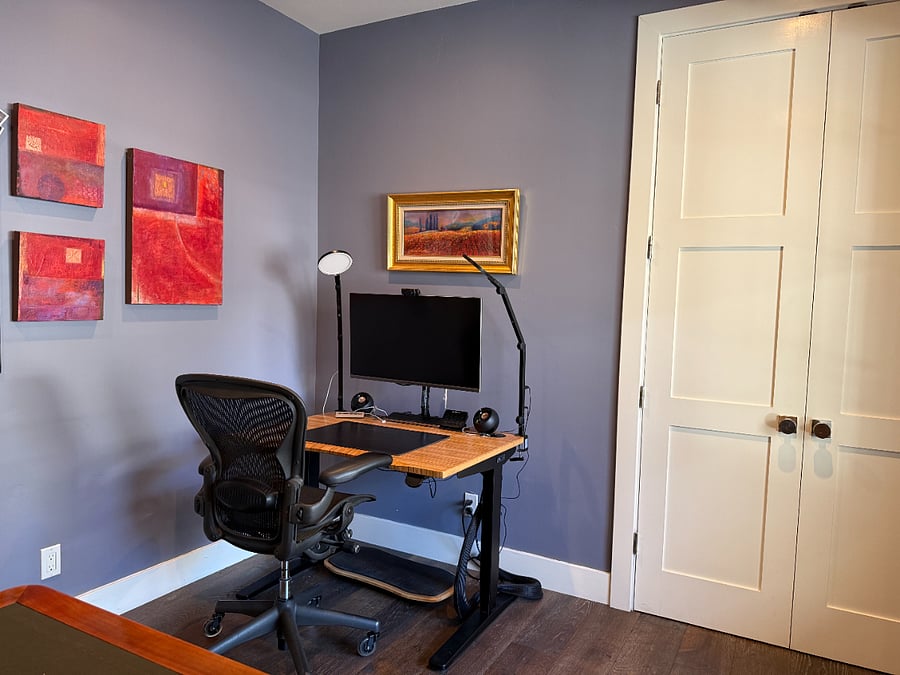 the sitting position of standing desk; monitor will be available