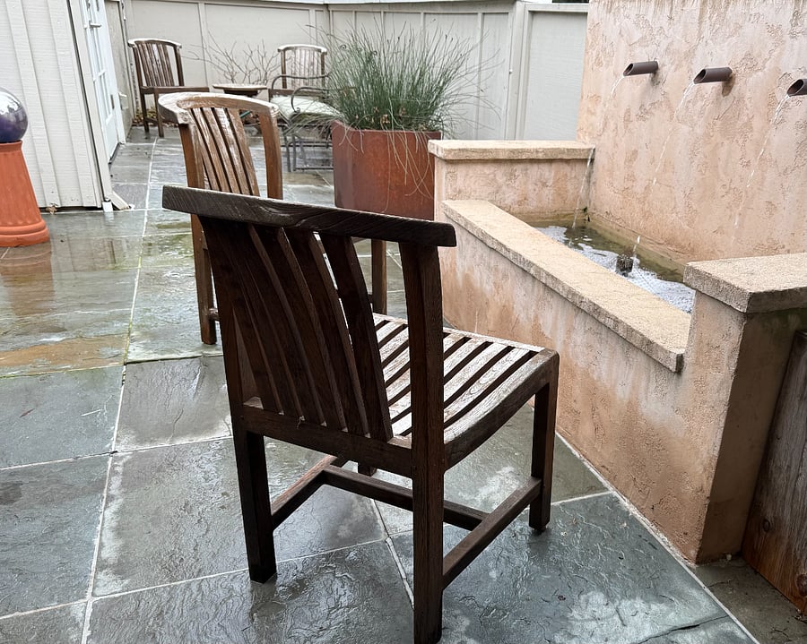 enjoy sitting and listening to back courtyard fountain