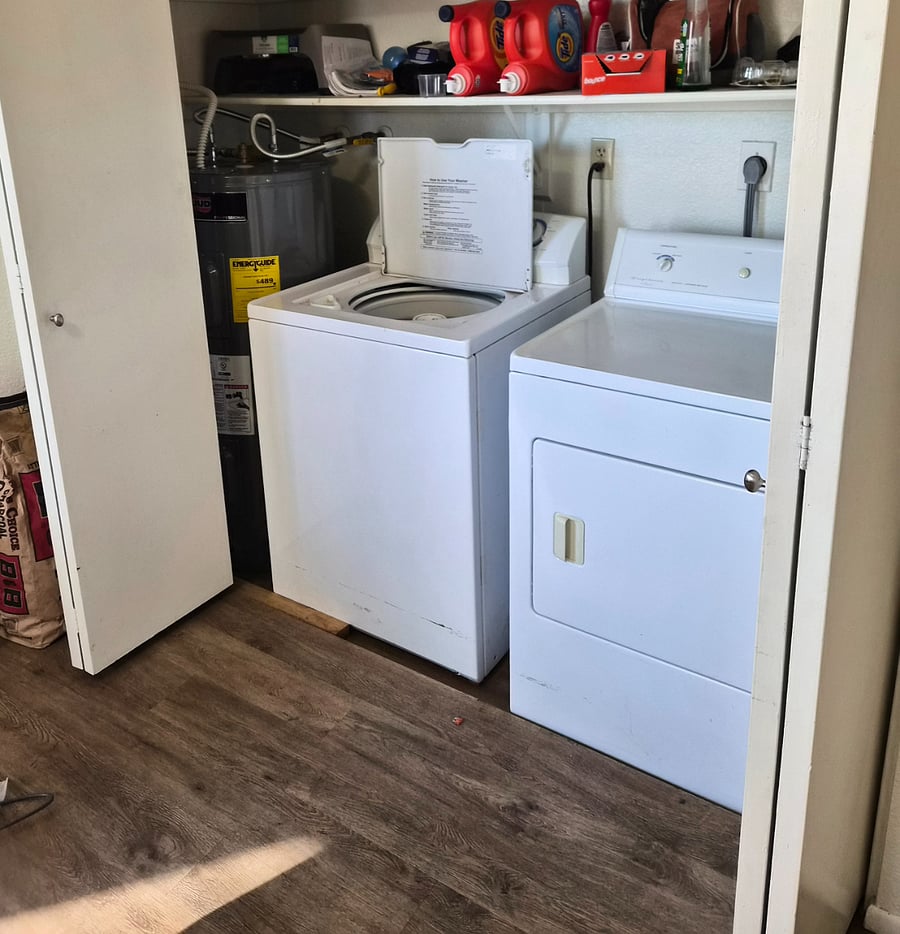 Full Size Washer and Dryer off Dining Room