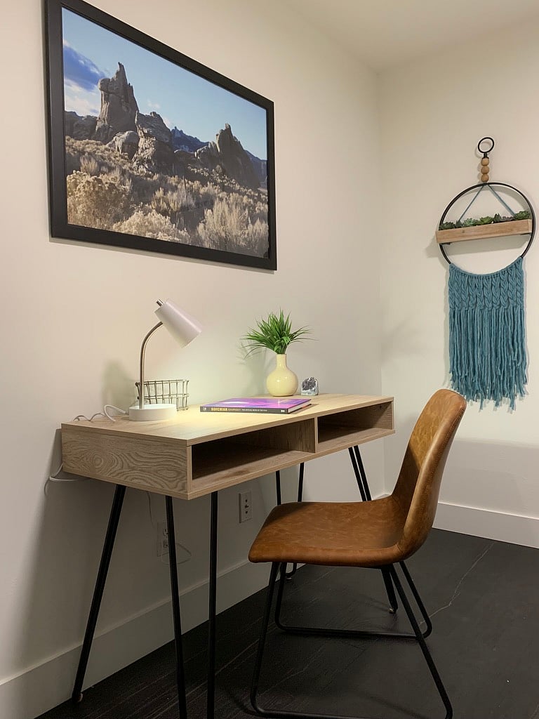 Desk and chair can be added or set up in another part of the house per tenant preferences.  