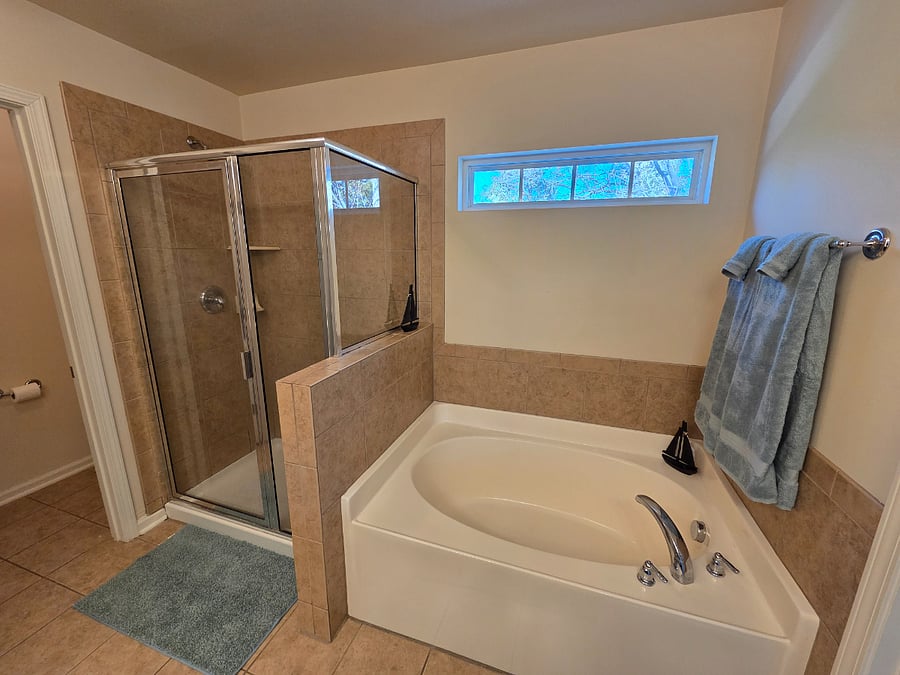 Primary bathroom with whirlpool