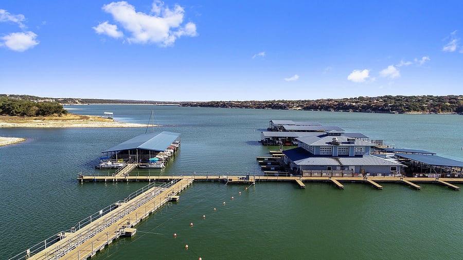 Captain Petes restaurant and bar at the marina. You can also rent jet, skis, and boats at the marina.
