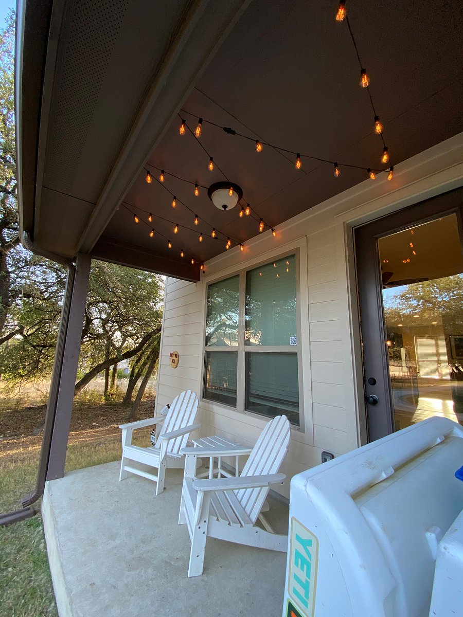 Back porch looks out to the golf course.