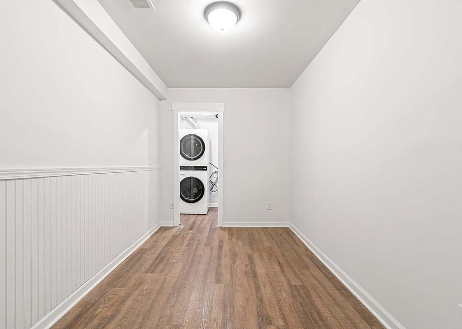 in unit laundry, with room for storage in basement