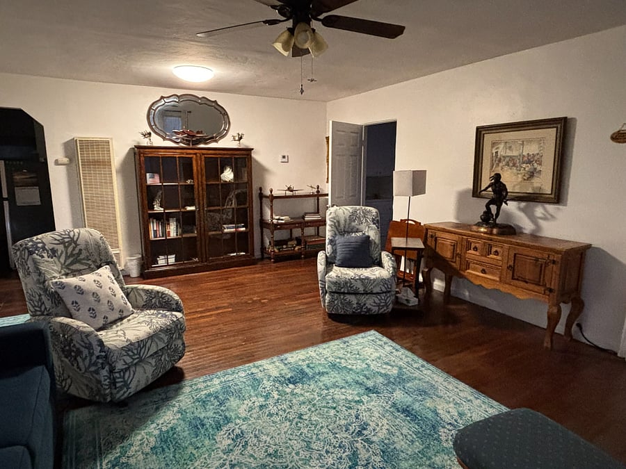 Home has original art from the owner's family (statues and paintings).