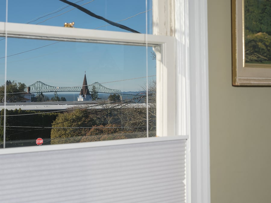 Living room with bridge view
