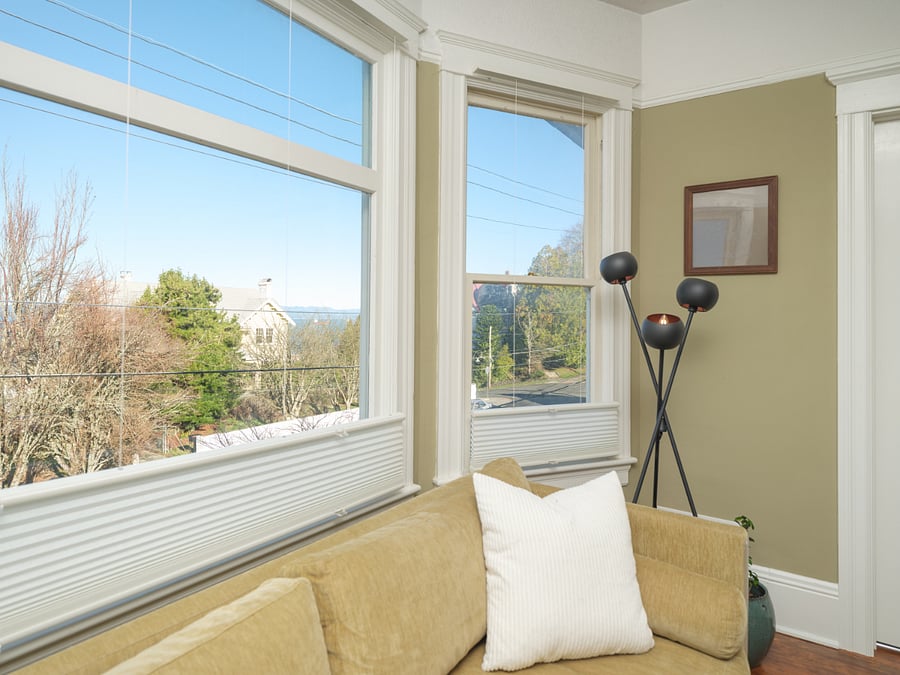 Living room with river view