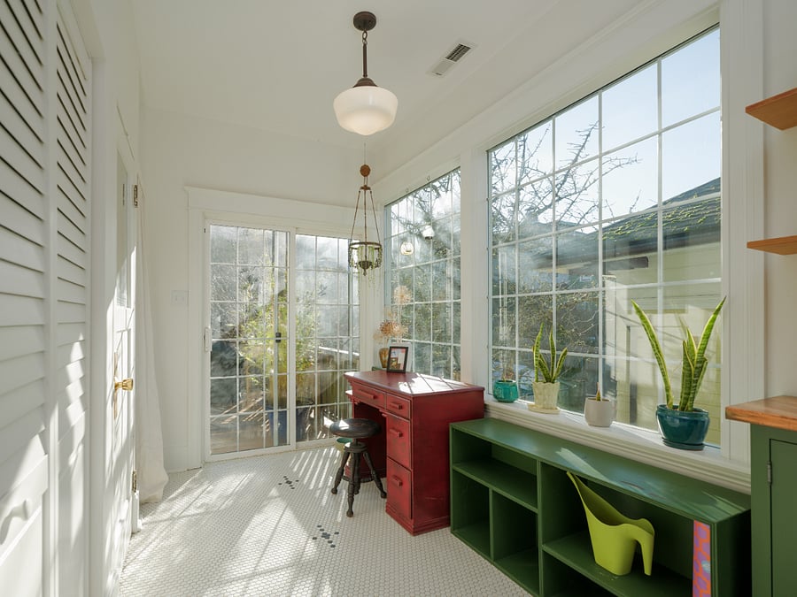 Sunroom with desk/ workspace