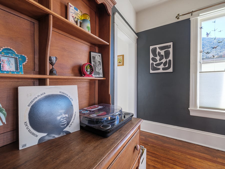 Record player in the dining room