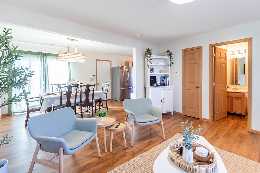 Open downstairs floorplan