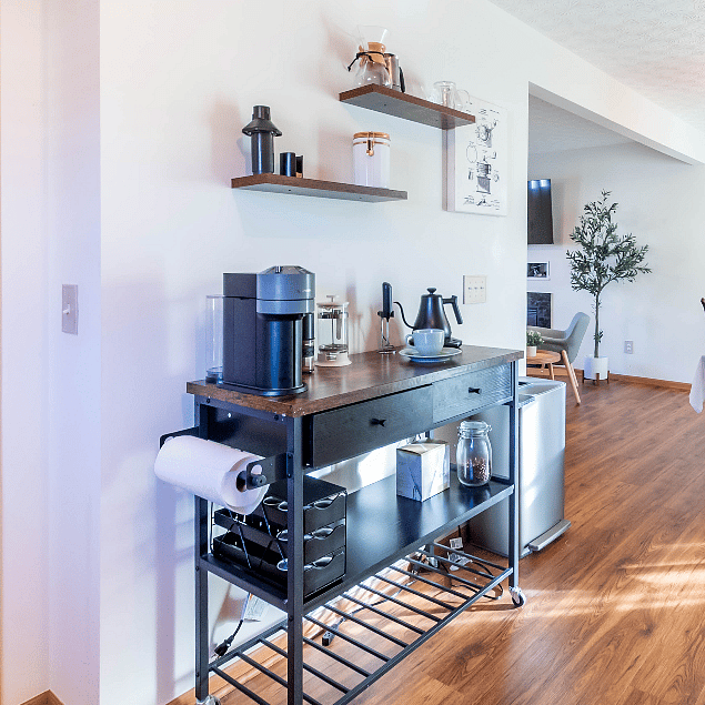 Enjoy a fully stocked coffee bar!