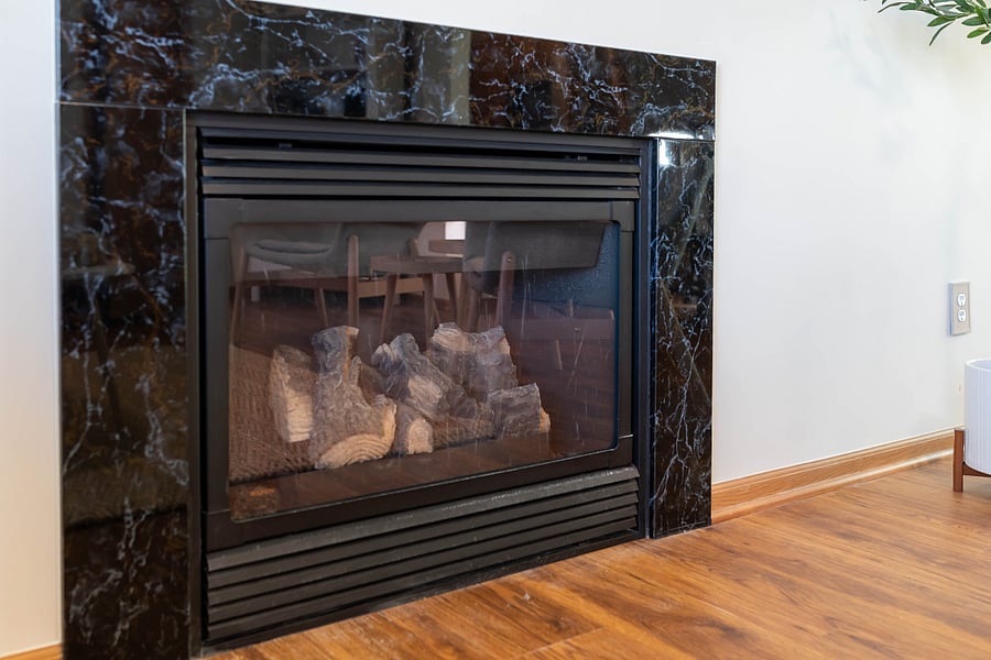Enjoy a warm fire on winter nights in the living room