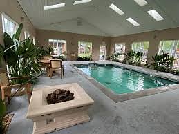Indoor heated pool. Sauna also located here.
